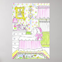 Lovie and Dodge "Nursery- Pink" Poster