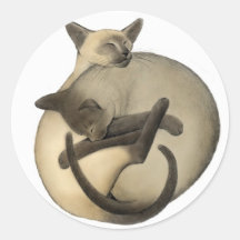 Loving Siamese Cats Sticker