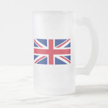 Low Cost Union Jack Flag of Great Britain Glass Mug