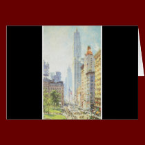 Lower Broadway in Wartime circa 1917 cards