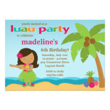 Luau Birthday Party Invitation