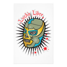 Lucha Libre Mexican Wrestling Mask Stationery Design
