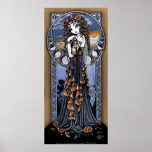 "Lucia" Gothic Flower Moon Fairy Art Poster