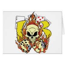Lucky 13 Dice and Skull Greeting Cards