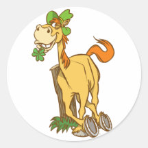 Lucky Cartoon Horse on St Patrick's Day Sticker