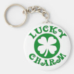 Lucky Charm Green/White Circle Key Chains