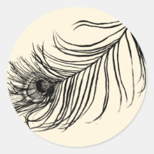 LUCKY FEATHER ★ ROUND STICKER