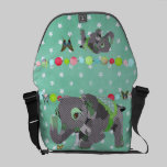 Lucky Green Star Elephant & Butterflies Messenger messenger bags