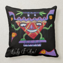 Lucky I Am! Throw Pillows
