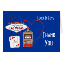 Lucky in Love Blue Thank You Cards