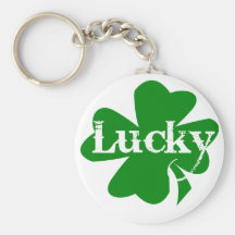 Lucky Irish St. Patricks Day Green Shamrock Key Chain