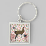 Lucky Llama Pink Floral Keychain keychains