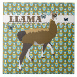 Lucky Llama Retro Floral Tile tiles