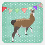 Lucky Llama Square Sticker