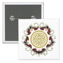 Lucky Longevity Chinese Charm Pin