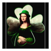 Lucky Mona Lisa Shamrock Personalized Invites