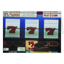 Lucky Slot Machine Winner Greeting Card