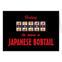 Lucky to Own a Japanese Bobtail Fun Cat Design Greeting Cards