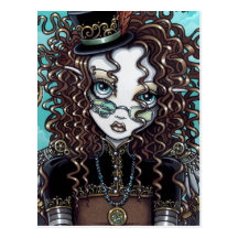 "Lucy" Steam Punk Fairy Art Postcard