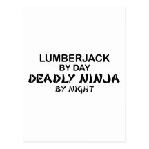 Lumberjack Deadly Ninja by Night Postcards