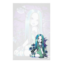 "Luna" Gothic Moon Lilly Fairy Art Stationery