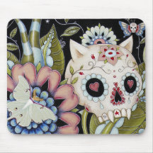 Luna Moth Kitty Scull Mouse Pads