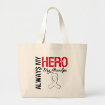 Lung & Bone Cancer - Always My Hero My Grandpa Bags