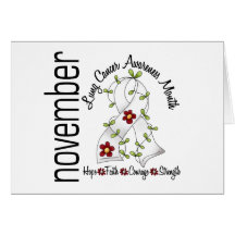 Lung Cancer Awareness Month Flower Ribbon 1 Card