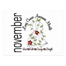 Lung Cancer Awareness Month Flower Ribbon 1 Post Card