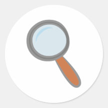 Lupe magnifying glass runde aufkleber