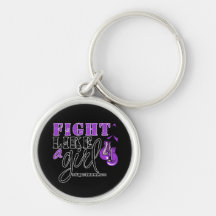 Lupus Awareness Fight Like a Girl Keychain