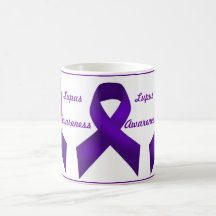 Lupus Awareness Purple Ribbon Mugs