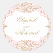 Lush Flourish Wedding Sticker blush/gold