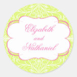 Lush Flourish Wedding Sticker in Pink & Green
