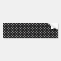 lush grey flowers on retro black surface bumper stickers