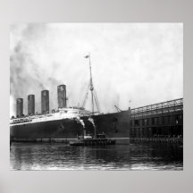 Lusitania Docking Print
