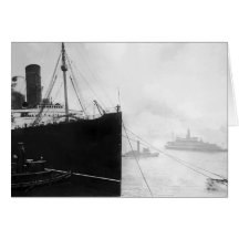Lusitania & Fans Greeting Card