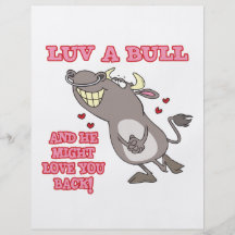 luv a bull might love you back animal humour custom flyer