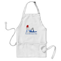 Luxembourgian Girl Silhouette Flag Apron