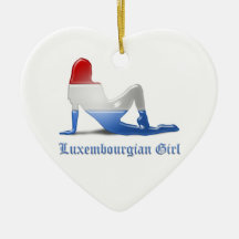 Luxembourgian Girl Silhouette Flag Christmas Ornament