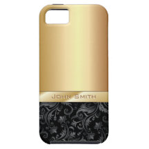 Luxury Dark Floral Gold Metallic iPhone 5 Case