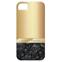 Luxury Dark Floral Gold Metallic iPhone 5 Case