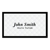 Luxury Diamond Quilt Math Tutor Business Card
