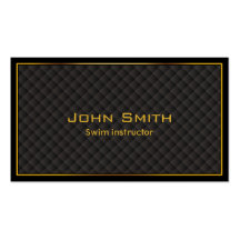 Luxury Gold Border Swim Instructor Business Card