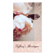 Luxury  Pink Floral Damask Business Card