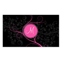 Luxury Swirl Monogram Business Card