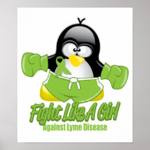Lyme Disease Fighting Penguin Poster