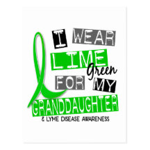 Lyme Disease I Wear Lime Green For My Granddaughte Postcard