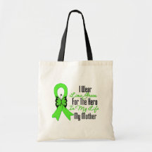 Lymphoma Cancer Ribbon My Hero My Mother Tote Bags