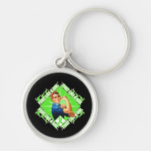 Lymphoma Fight Rosie The Riveter Keychain